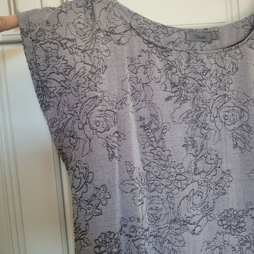 Toi&Moi women's dress, grey melange/purple, loose fit with floral pattern