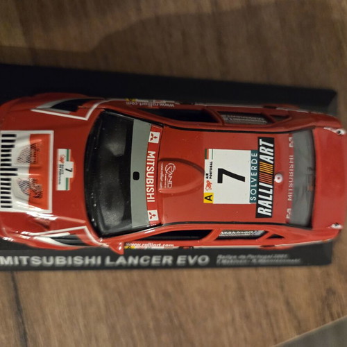 Mitsubishi Lancer Evo Rally de Portugal 2001 1/43 scale model used, missing spoiler
