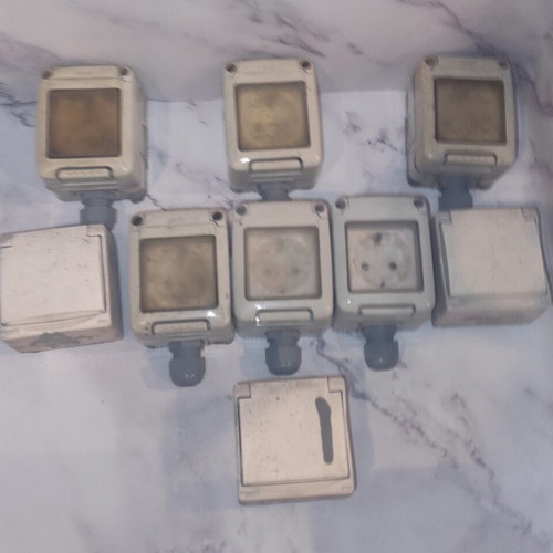 Set of 9 Gewiss and Schneider waterproof sockets