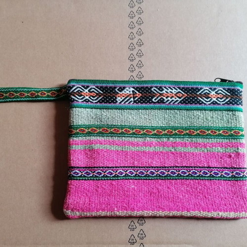 Peruvian woven toiletry bag new, handmade from sheep wool