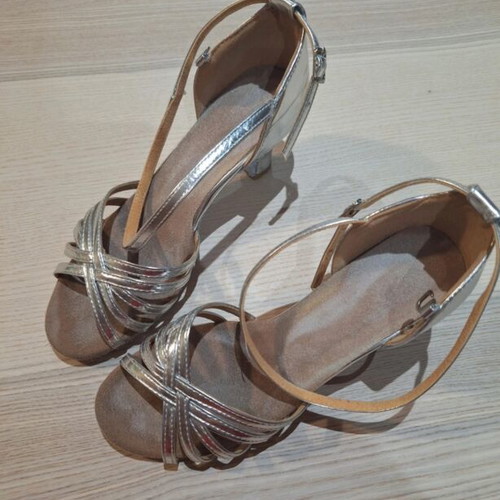 Silver dance shoes size 37, heels