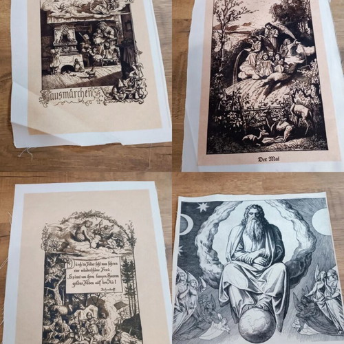 Engravings on Fabric by Ludwig Richter, set of 13, new