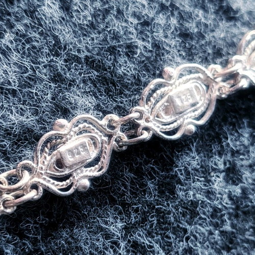 Antique Sterling Silver 925 Bracelet With Pink Zircon Like New