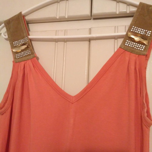 Blouse dress tirante with belt used, orange, one size