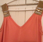 Blouse dress tirante with belt used, orange, one size