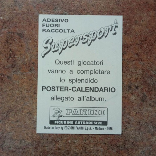 Platini sticker used from Panini Supersport 1986 collection