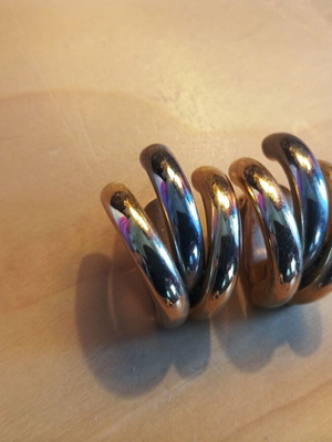Vintage clip-on earrings used, gold and silver