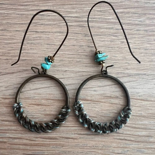 Women’s handmade boho dangle earrings used