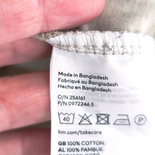 H&M XL 100% cotton t-shirt beige like new