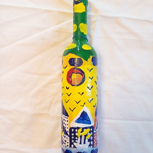 Glass Bottle Summer Time Ioanart handmade, new