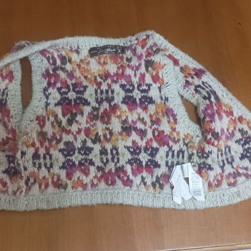 Knitted sleeveless vest for girl like new, multicolor, size 134 cm
