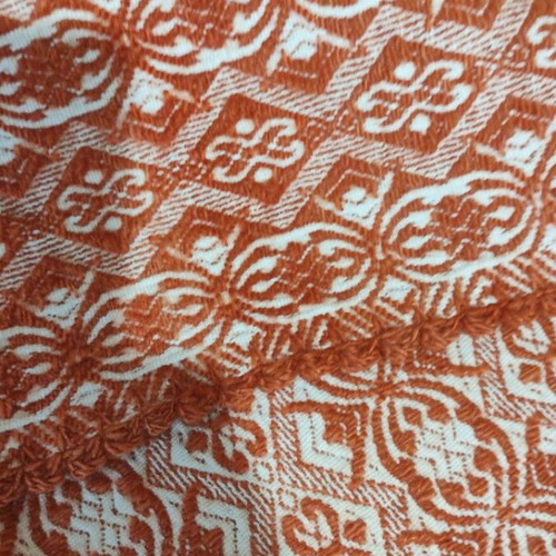 Wool blanket used with handmade lace, approx. 1.55x2.20 m