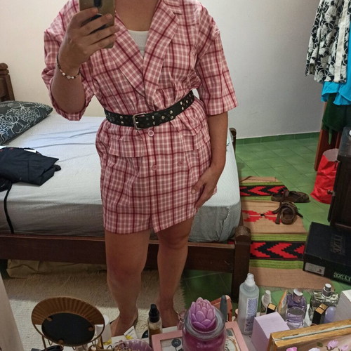 Lola blazer style dress new, white pink
