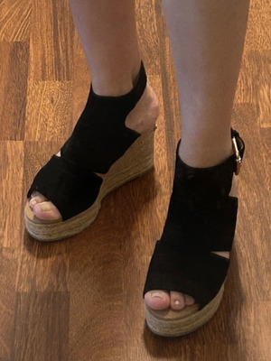 River Island suede platform shoes like new, black, size 37