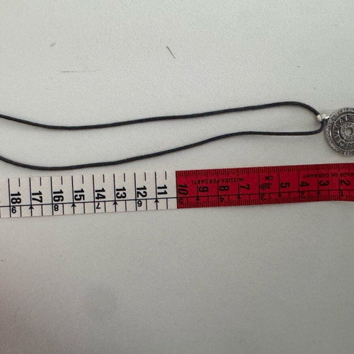 Bvlgari necklace with leather cord gray like new