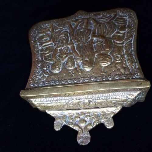 Old brass palaska with the capture of Athanasios Diakos 19th century