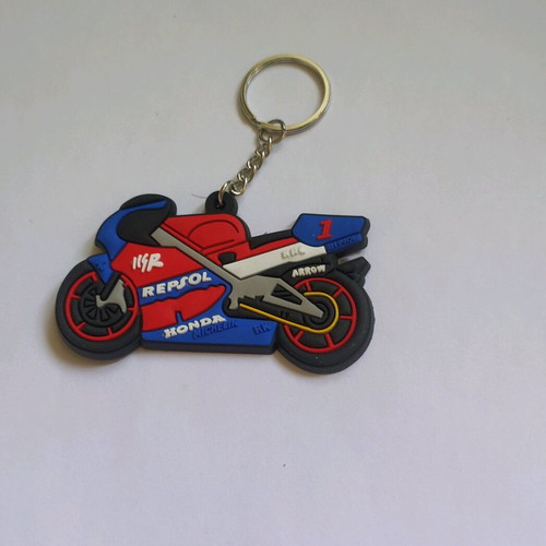 Honda keychain motorcycle made of rubber new, multicolor