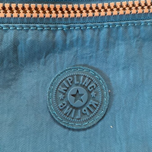 Kipling small crossbody bag like new, petrol color with keychain