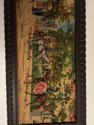 Handmade embroidery in wooden frame like new