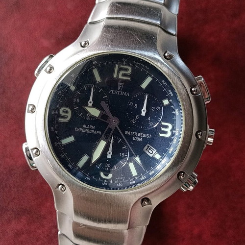 Festina Chronograph F6622 watch like new, men's, gray silver