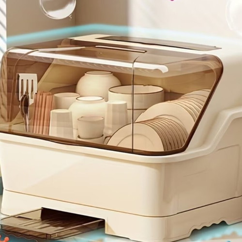 Dish Drying Rack with Lid new, space-saving kitchen organizer