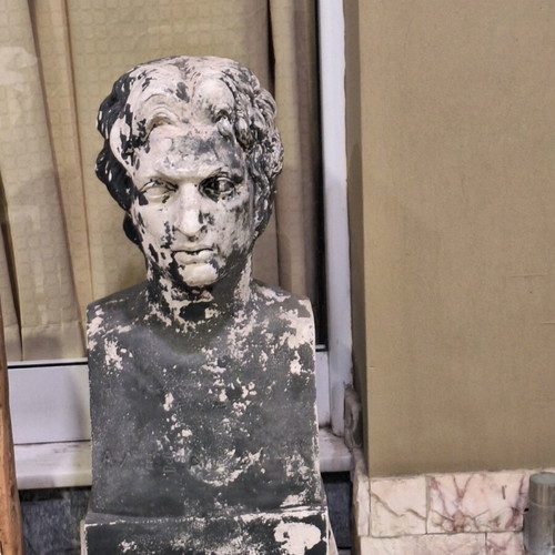 Bust of Alexander the Great old school plaster 80 years