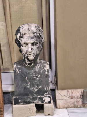 Bust of Alexander the Great old school plaster 80 years