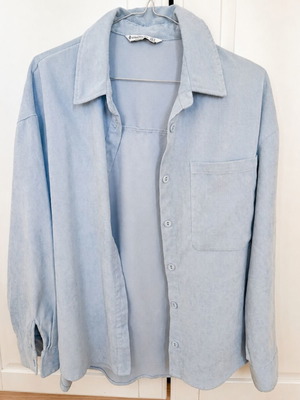 Stradivarius Light Blue Corduroy Shirt Size S Like New
