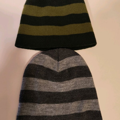 H&M hats like new, one size, gray and green, set of 2
