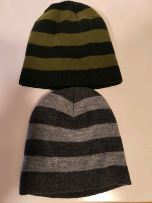 H&M hats like new, one size, gray and green, set of 2