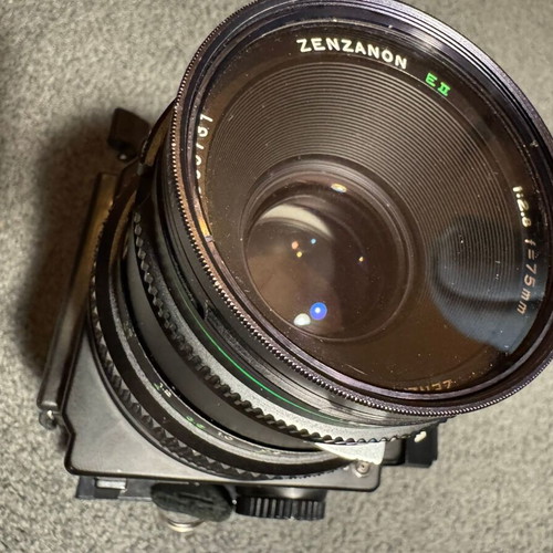 Bronica ETRS camera used with AE-II finder and Zenzanon PE-II 75mm lens