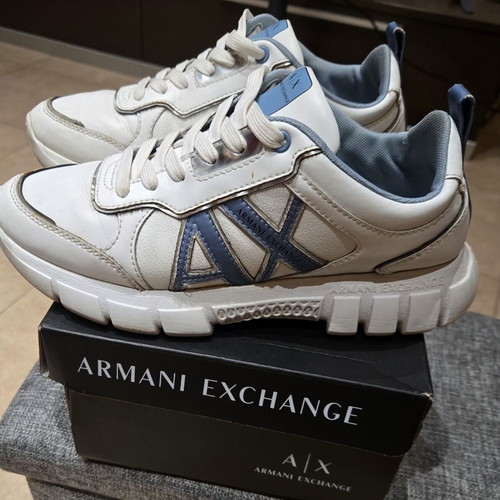 Armani Exchange white sports shoes like new, size 37.5-38
