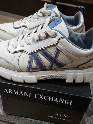Armani Exchange white sports shoes like new, size 37.5-38