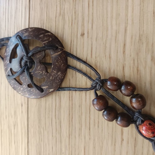 Women's summer belt like new, adjustable, brown with bone details