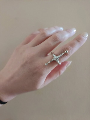Silver 925 cross-shaped ring new