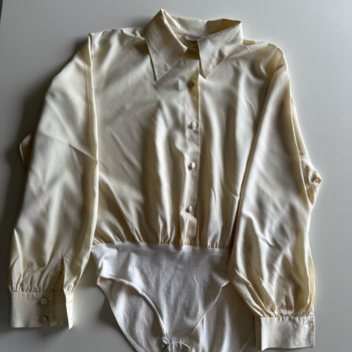Vintage silk shirt Made in Italy used, beige, size M