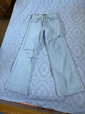 Salt & Pepper jeans like new, turquoise, size M 38 10, ripped