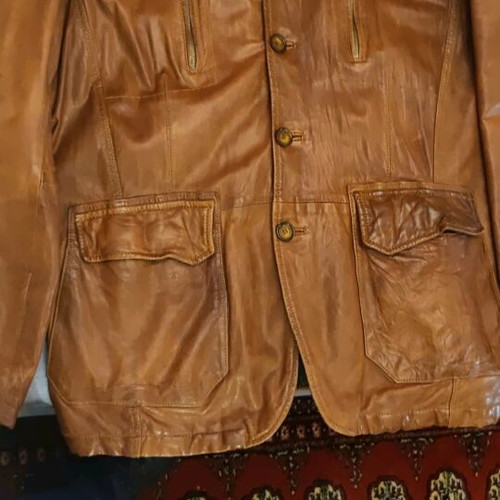 Milestone men's leather jacket like new, tan color, size XL
