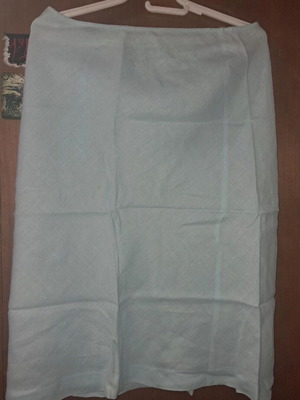 Zara midi skirt Ramie linen-like light blue medium used