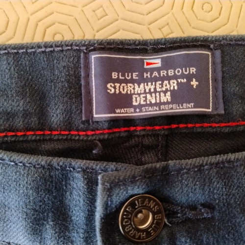 M&S Blue Harbour stormwear denim pants, size 38W/31L, blueblack