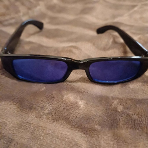 Children's glasses with blue lens like new, black