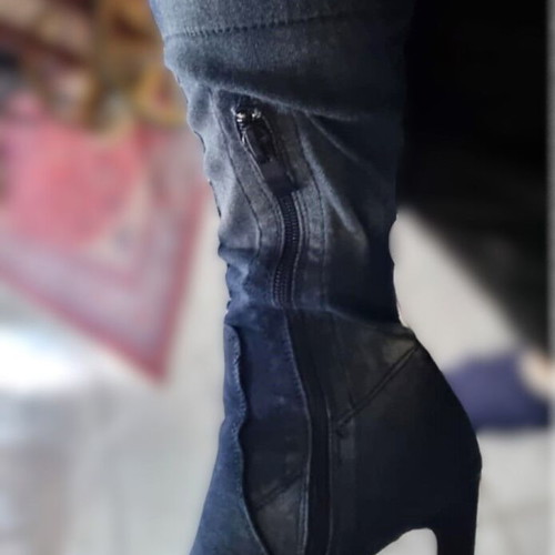 Denim 3/4 boots size 40 like new