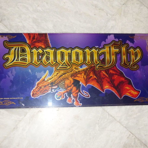 Konami Dragon Fly Arcade Game Machine sign used 23x50 cm