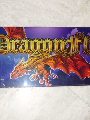 Konami Dragon Fly Arcade Game Machine sign used 23x50 cm