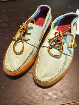 Giardini boat shoes, turquoise, size 42