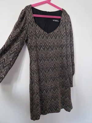 Enzzo mini dress new, size Medium, black with rhinestones