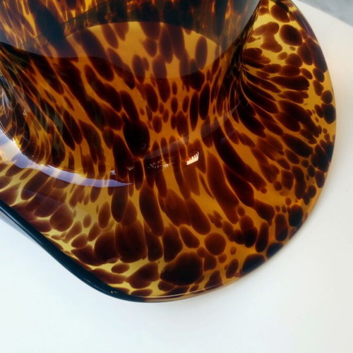 Tartaruga vase new, hat-shaped glass from Italian factory