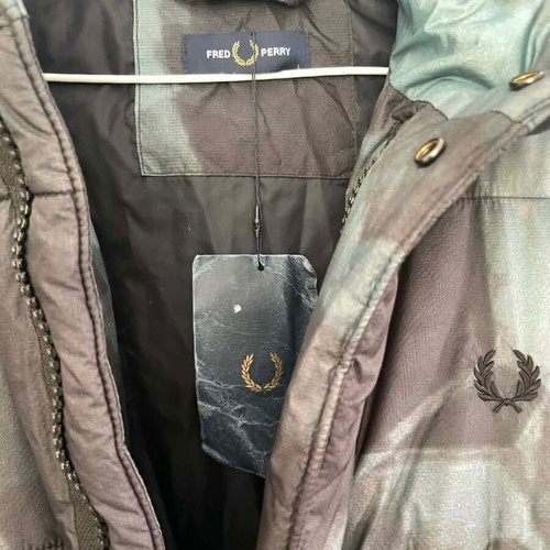 Fred Perry men's parka jacket like new, blue and green, size L