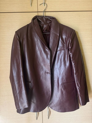 Σακάκι με ζωνάκι καινούργιο, Trendyol, καφέ και κόκκινο, μέγεθος S