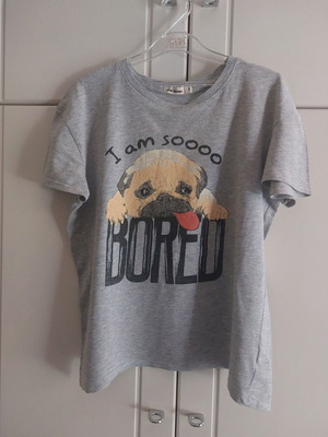 Pink Woman grey t-shirt used, size S, 100% cotton